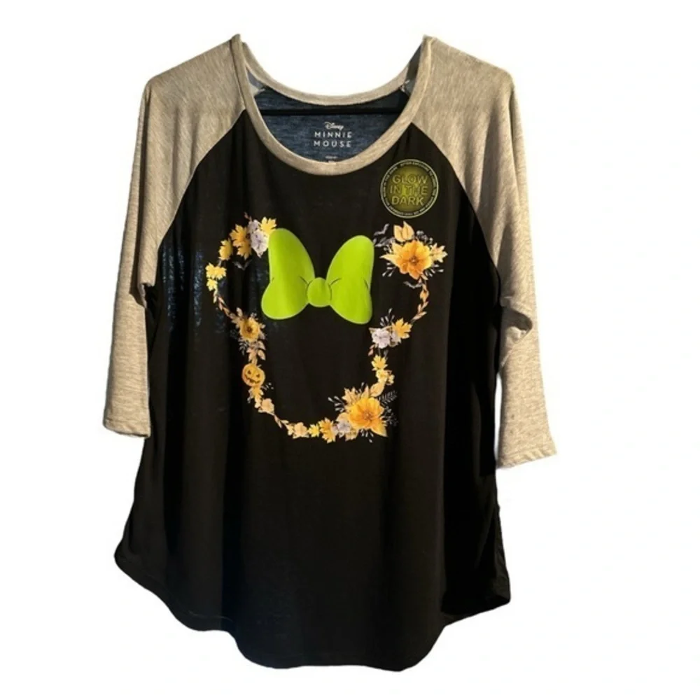 Disney Minnie Mouse Kids Long Sleeve Shirt - Black and Gray